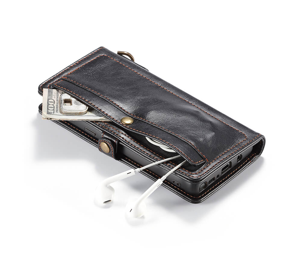 NOTE 9 DETACHABLE RETRO LEATHER WALLET CASE - BLACK#Colour_Black