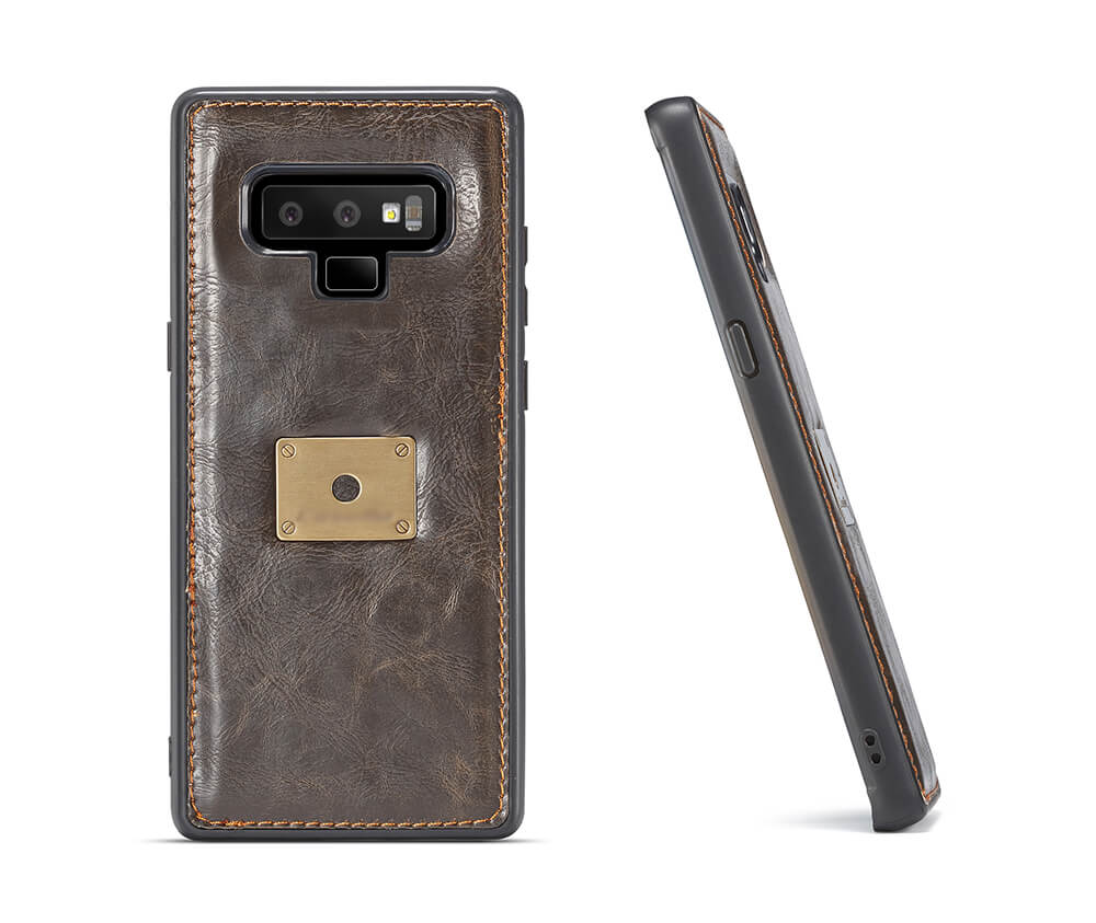 NOTE 9 DETACHABLE RETRO LEATHER WALLET CASE - BLACK#Colour_Brown