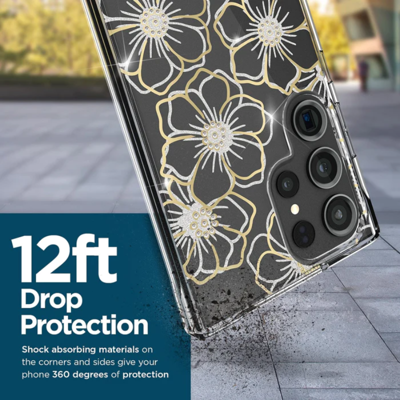 Protective Floral Gems Case w/ Antimicrobial