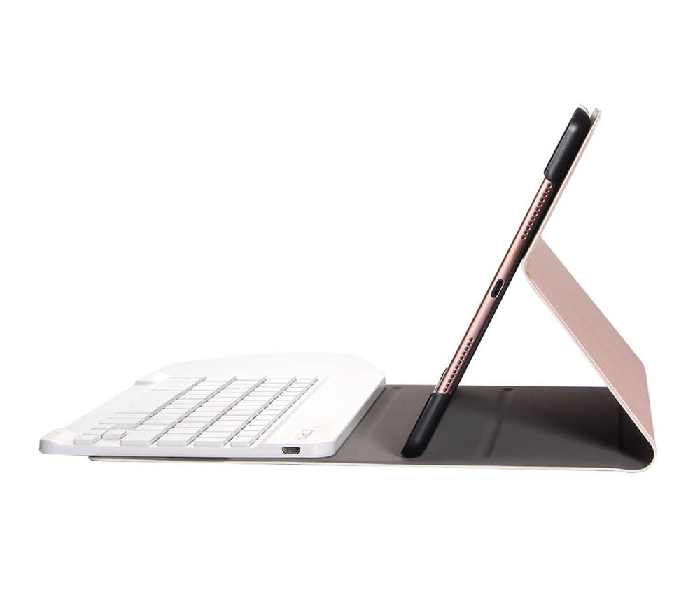 FOLIO BLUETOOTH CASE + KEYBOARD for iPad 9.7 2017 & iPad 9.7 2018#Colour_Rose Pink