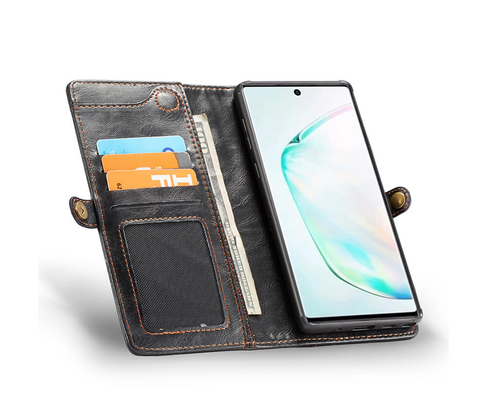 2IN1 DETACHABLE LEATHER WALLET for Galaxy Note 10+#Colour_Black