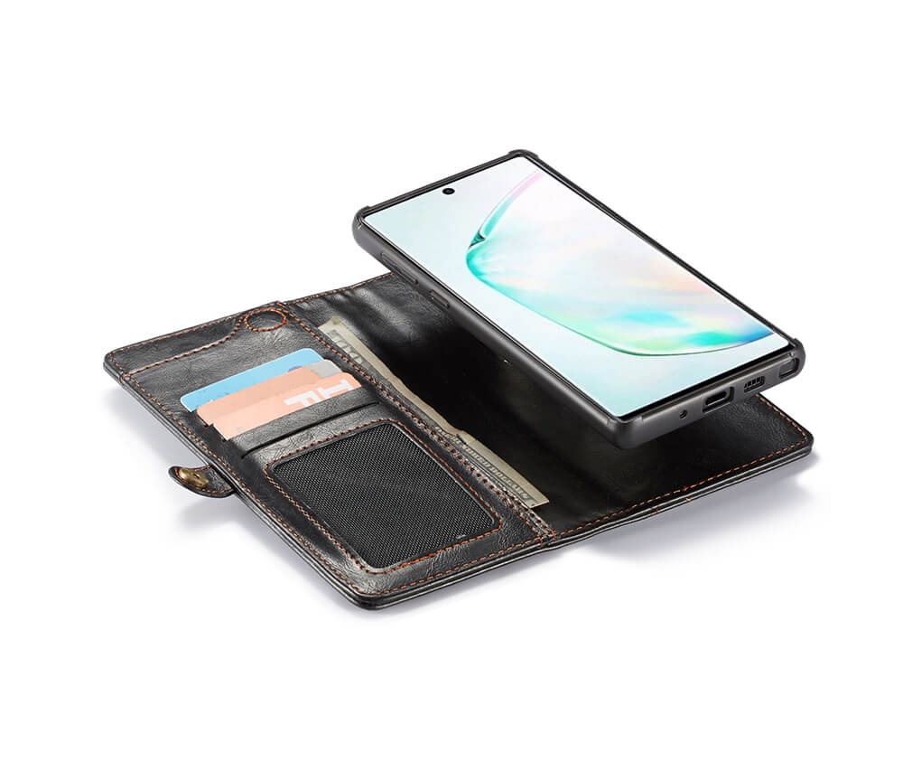 2IN1 DETACHABLE LEATHER WALLET for Galaxy Note 10+#Colour_Black