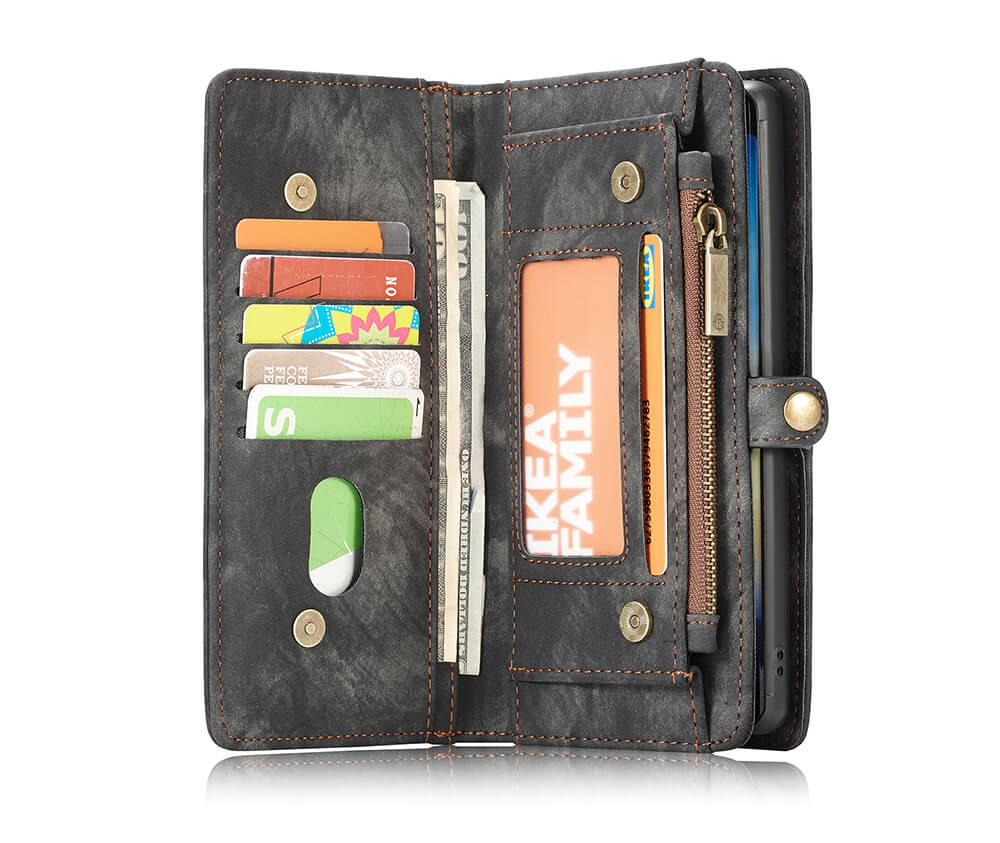 2IN1 DETACHABLE SUEDE WALLET for Galaxy Note 10+#Colour_Black