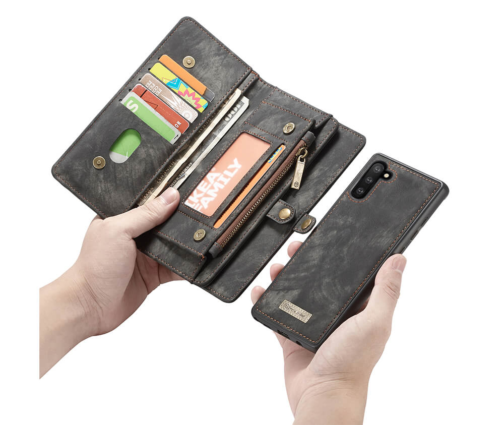 2IN1 DETACHABLE SUEDE WALLET for Galaxy Note 10+#Colour_Black