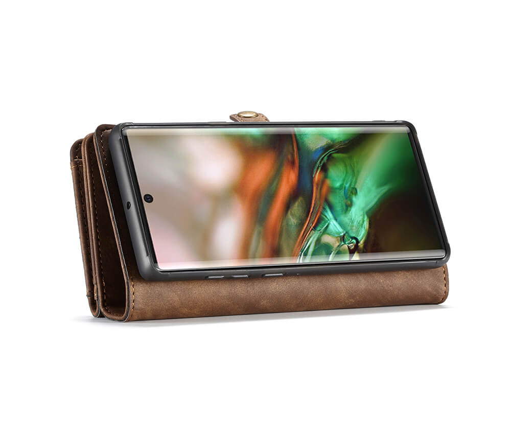 2IN1 DETACHABLE SUEDE WALLET for Galaxy Note 10+#Colour_Brown
