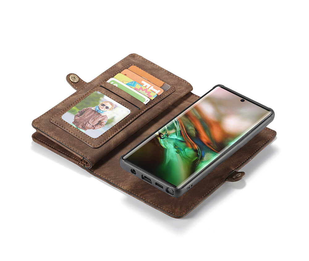 2IN1 DETACHABLE SUEDE WALLET for Galaxy Note 10+#Colour_Brown