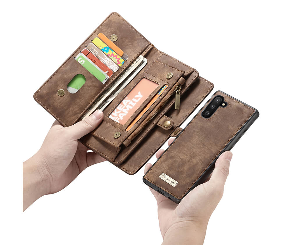 2IN1 DETACHABLE SUEDE WALLET for Galaxy Note 10+#Colour_Brown