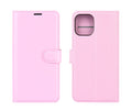 LITCHI LEATHER WALLET CASE for iPhone 12 Pro & 12 Max#Colour_Light Pink