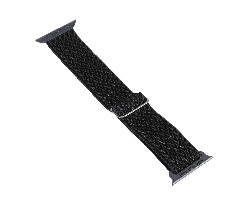 Braided Watch Band w/ Adjustable Buckle#Colour_Black