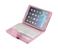 Protective Litchi Leather Bluetooth Case with Keyboard#Colour_Pink
