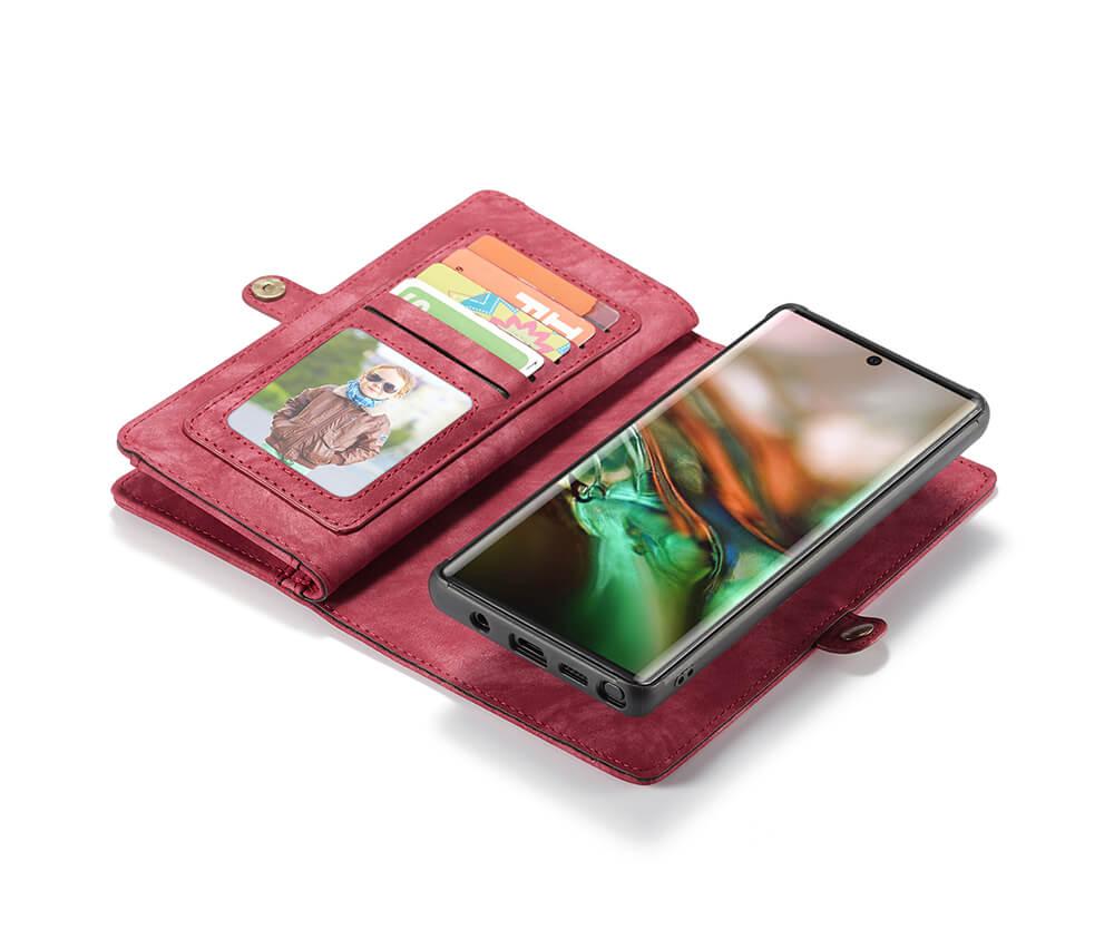 2IN1 DETACHABLE SUEDE WALLET for Galaxy Note 10+#Colour_Red