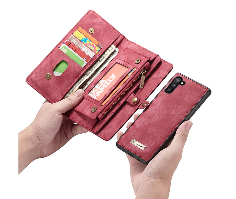 2IN1 DETACHABLE SUEDE WALLET for Galaxy Note 10+#Colour_Red