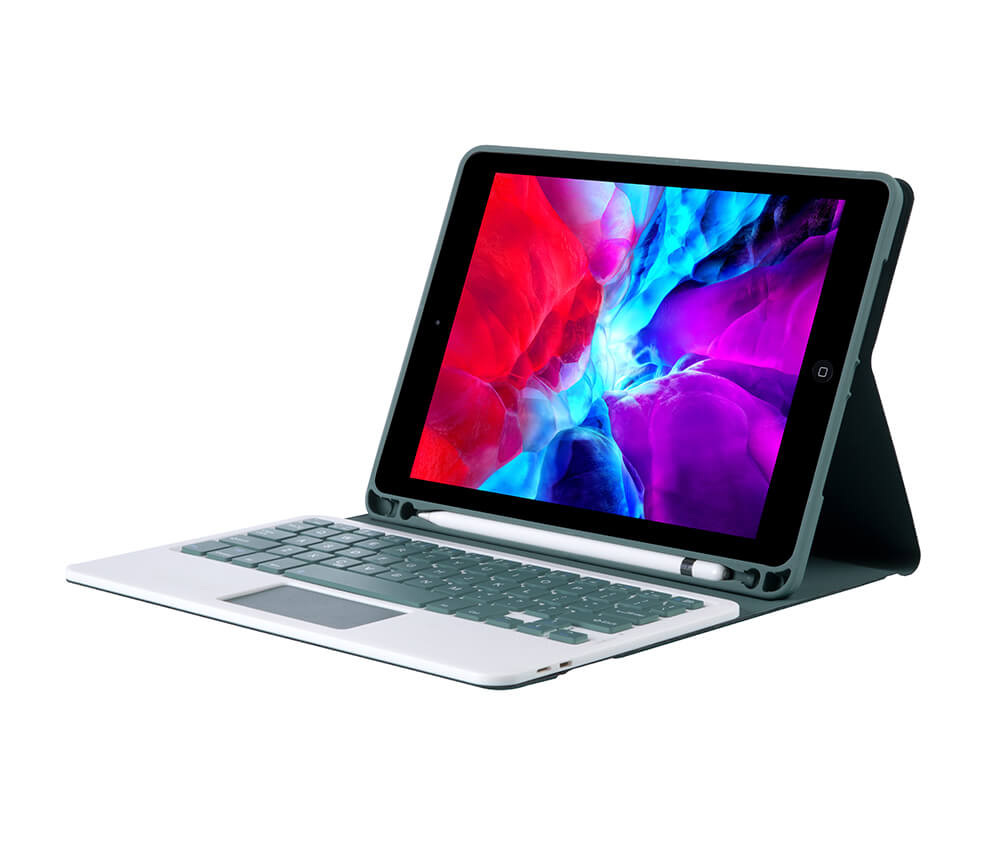 Protective Folio Bluetooth Keyboard with Touch Pad#Colour_Green