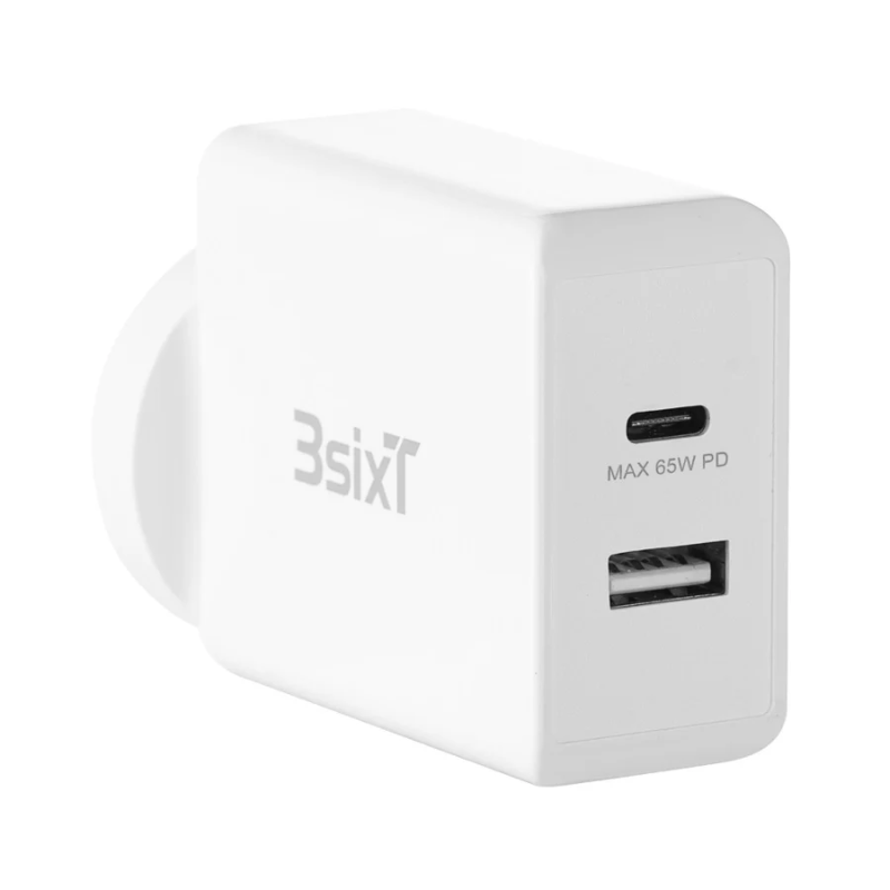 3Sixt Dual Type C & A 65W Wall Charger