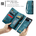 CaseMe Magnetic Detachable Leather Zipper Wallet Case w/ Wrist Strap