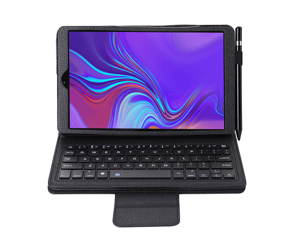 LITCHI LEATHER BLUETOOTH CASE + KEYBOARD for Galaxy Tab A 10.5#Colour_Black