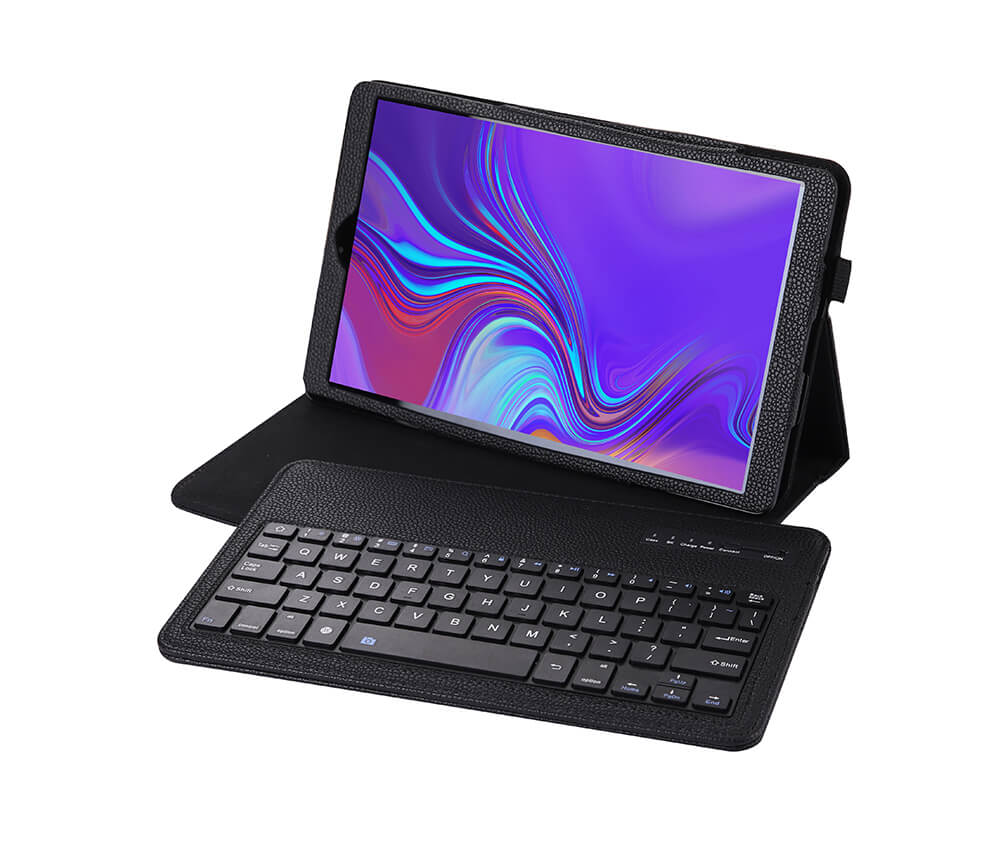 LITCHI LEATHER BLUETOOTH CASE + KEYBOARD for Galaxy Tab A 10.5#Colour_Black