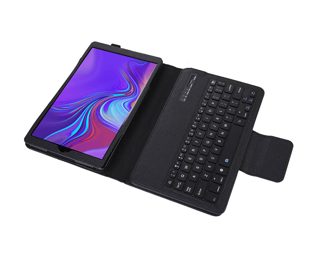 LITCHI LEATHER BLUETOOTH CASE + KEYBOARD for Galaxy Tab A 10.5#Colour_Black