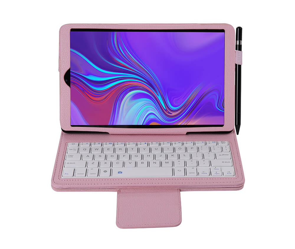 LITCHI LEATHER BLUETOOTH CASE + KEYBOARD for Galaxy Tab A 10.5#Colour_Pink