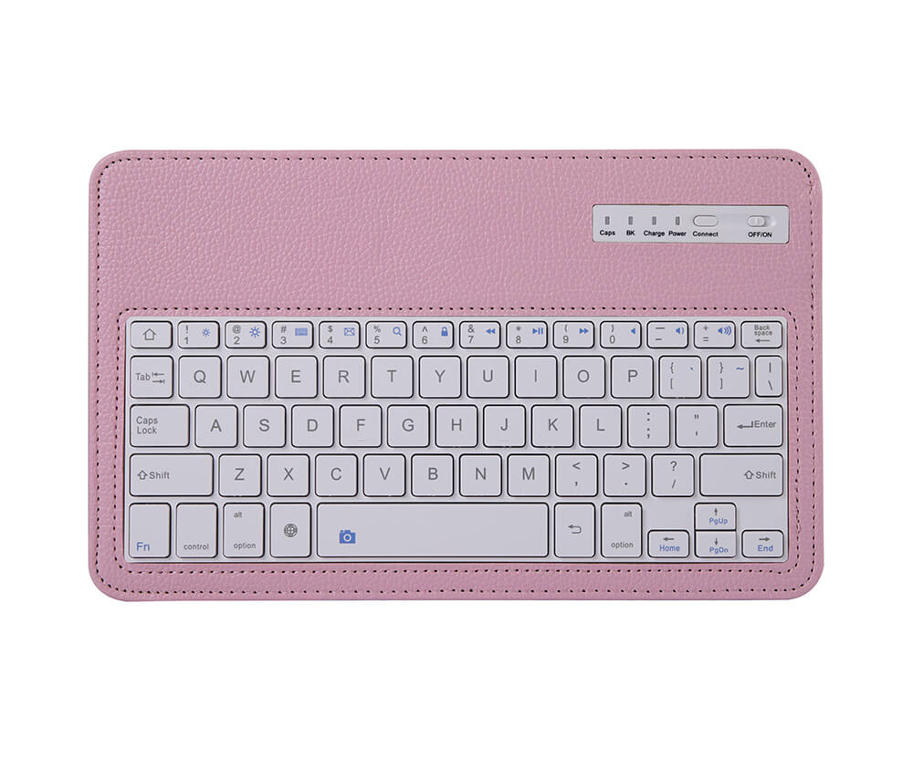 LITCHI LEATHER BLUETOOTH CASE + KEYBOARD for Galaxy Tab A 10.5#Colour_Pink