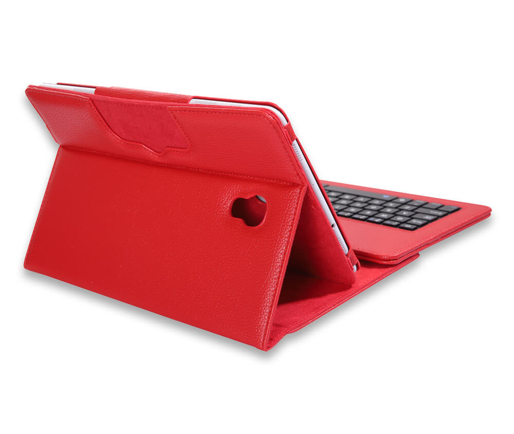 LITCHI LEATHER BLUETOOTH CASE + KEYBOARD for Galaxy Tab A 10.5#Colour_Red