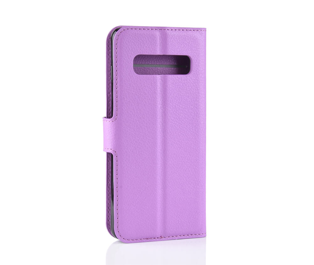 LITCHI LEATHER WALLET CASE for Galaxy Note 9#Colour_Purple