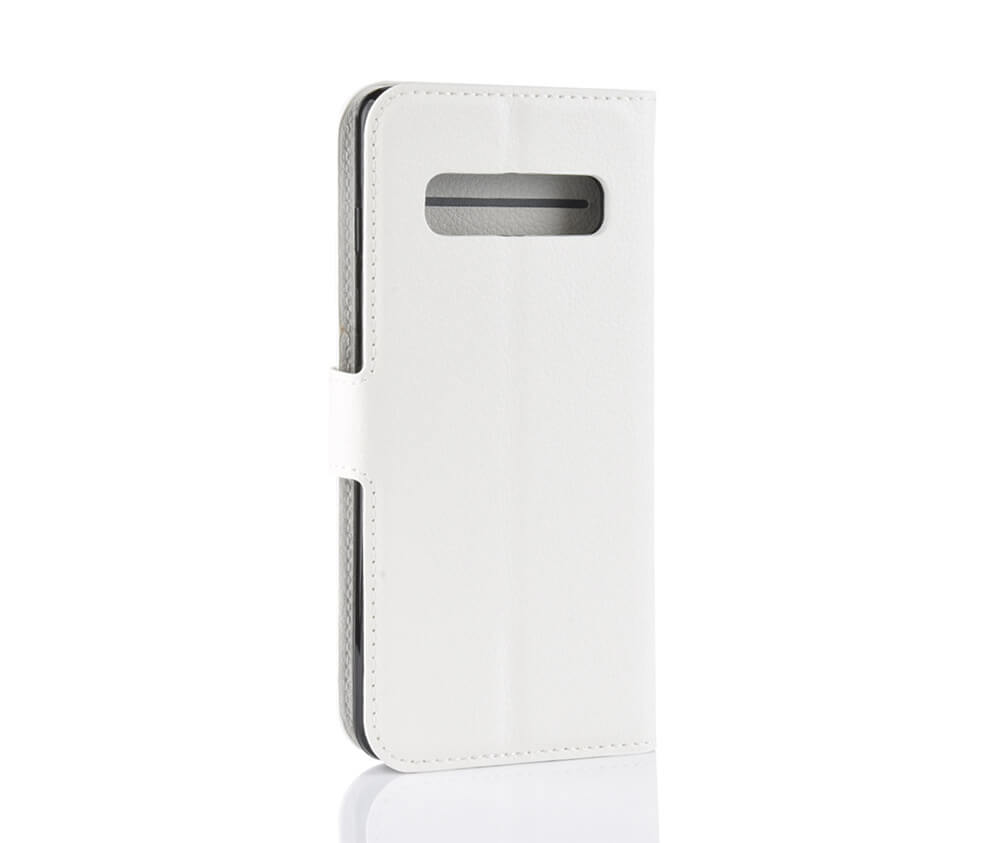 LITCHI LEATHER WALLET CASE for Galaxy Note 9#Colour_White