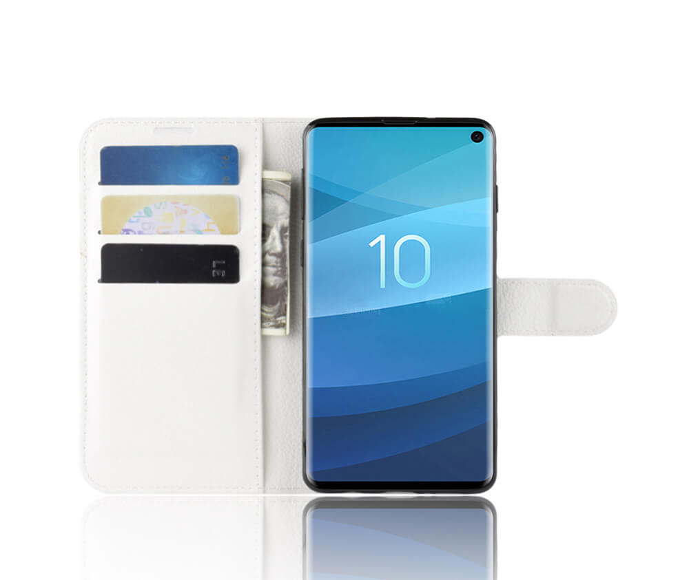 LITCHI LEATHER WALLET CASE for Galaxy Note 9#Colour_White