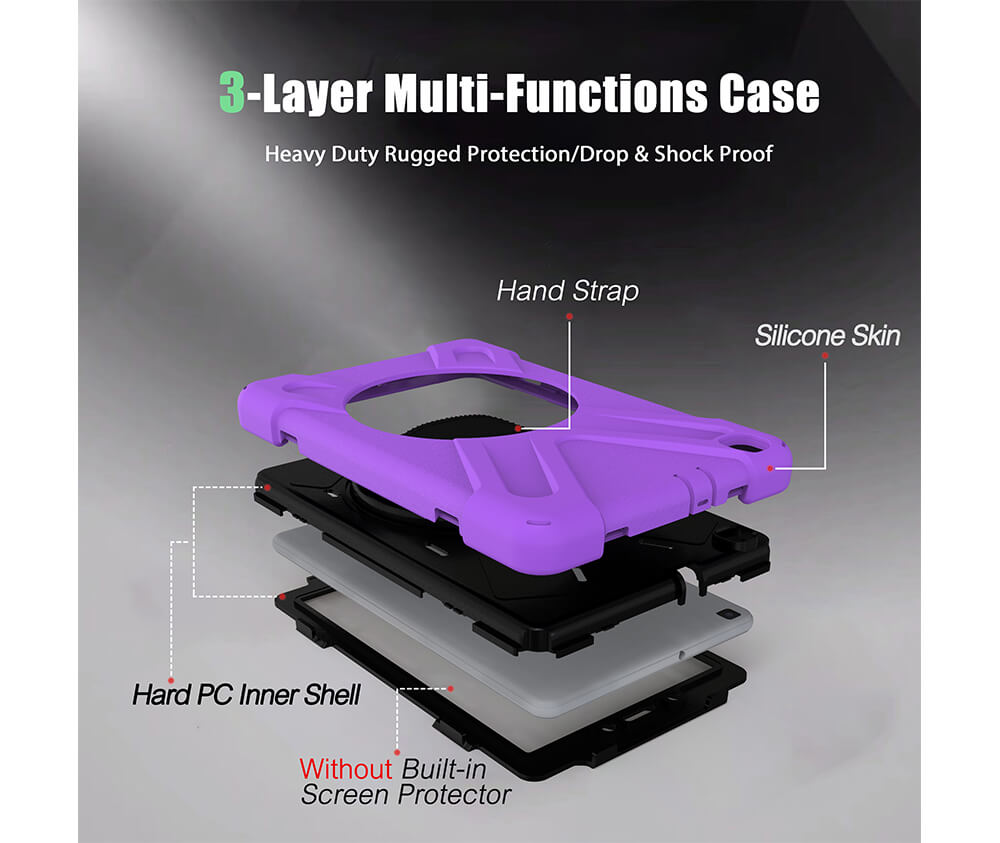 TRADIE CASE WITH SCREEN GUARD for Galaxy Tab 8#Colour_Purple