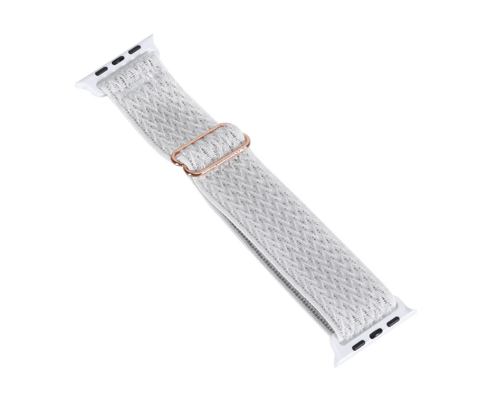 Braided Watch Band w/ Adjustable Buckle#Colour_White