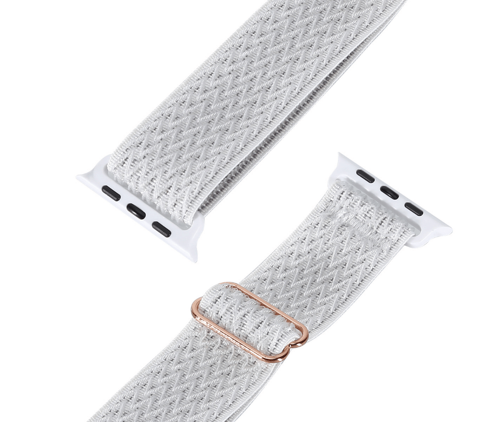 Braided Watch Band w/ Adjustable Buckle#Colour_White