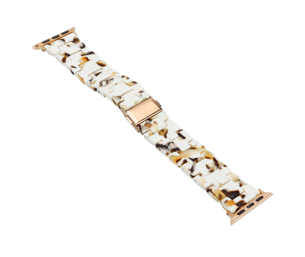 Fashion Linked Watch Band w/ Stainless Steel Clasp#Colour_White