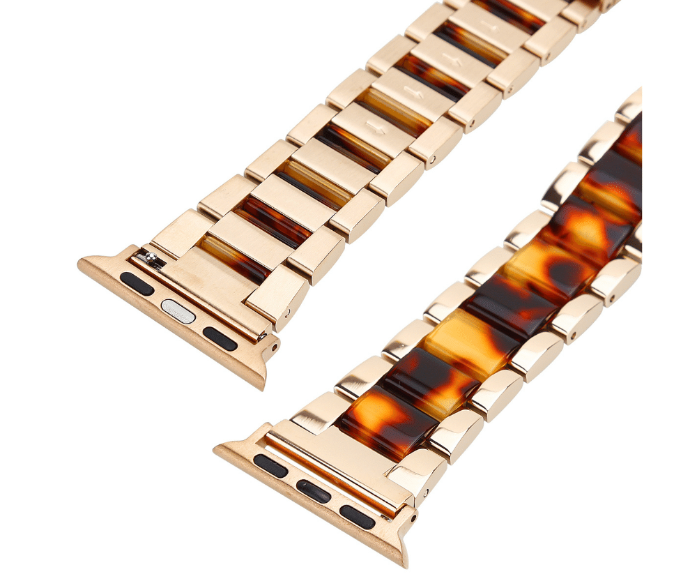 Fashion Linked Watch Band w/ Stainless Steel Clasp#Colour_Brown