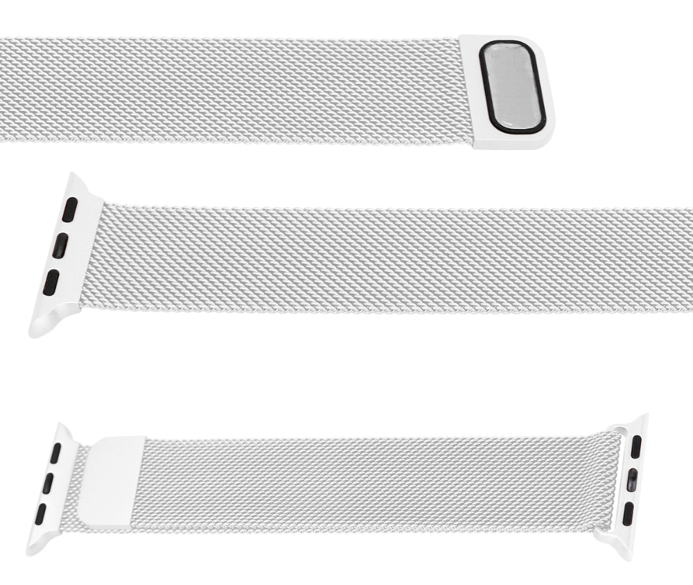 Stainless Steel Watch Band w/ Magnetic Close#Colour_Silver