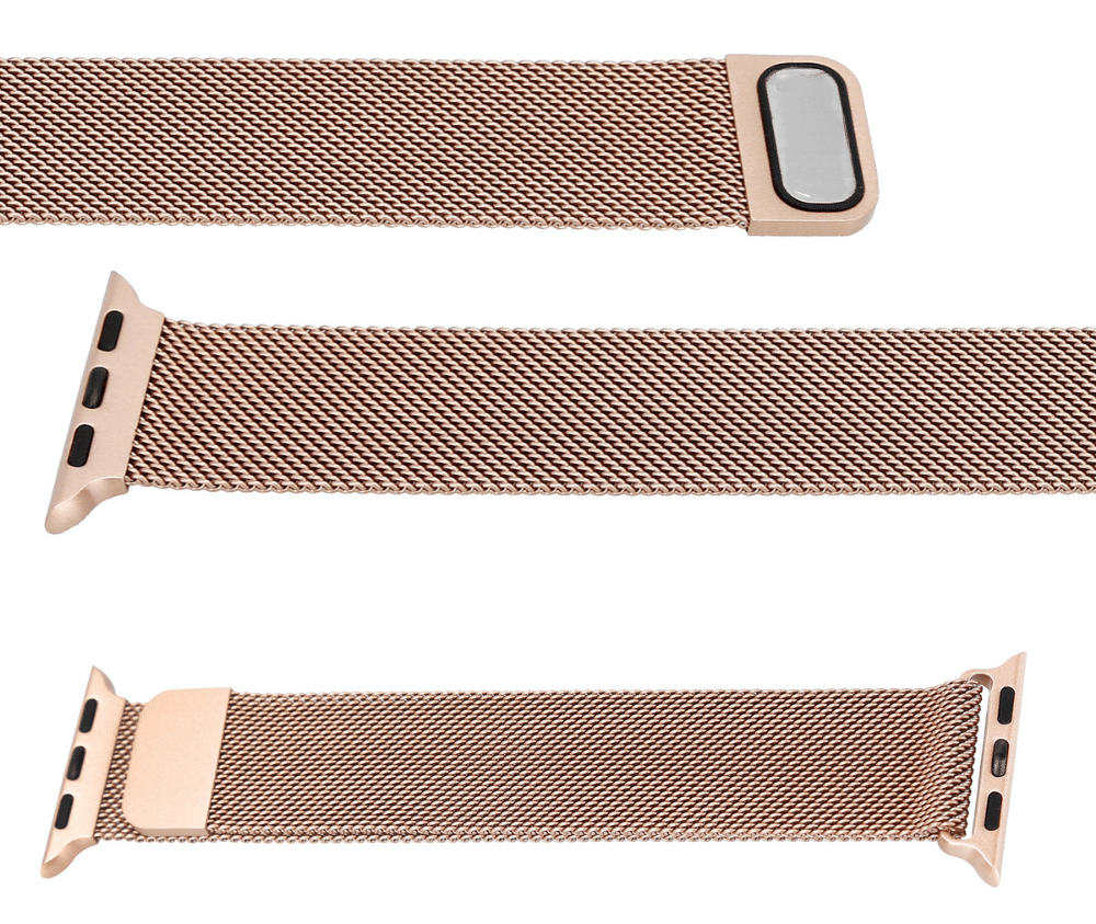 Stainless Steel Watch Band w/ Magnetic Close#Colour_Rose Gold