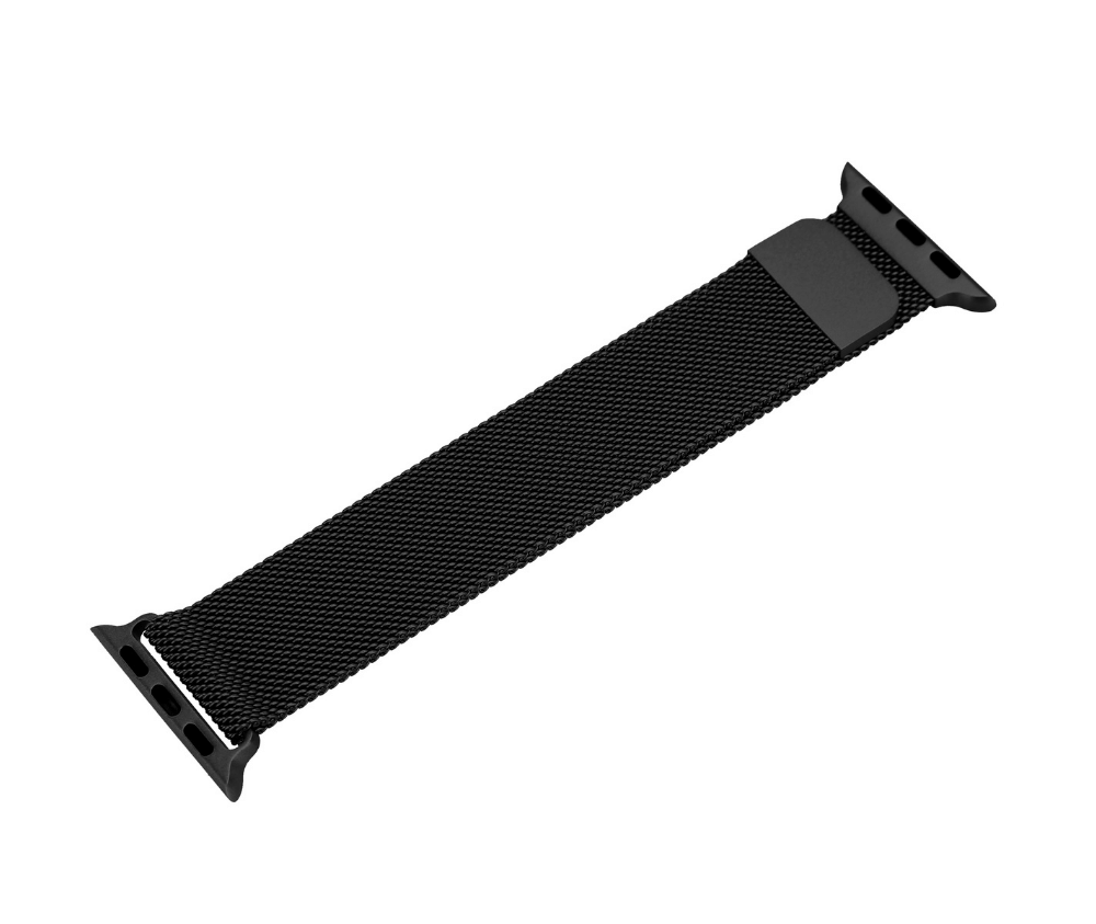 Stainless Steel Watch Band w/ Magnetic Close#Colour_Black