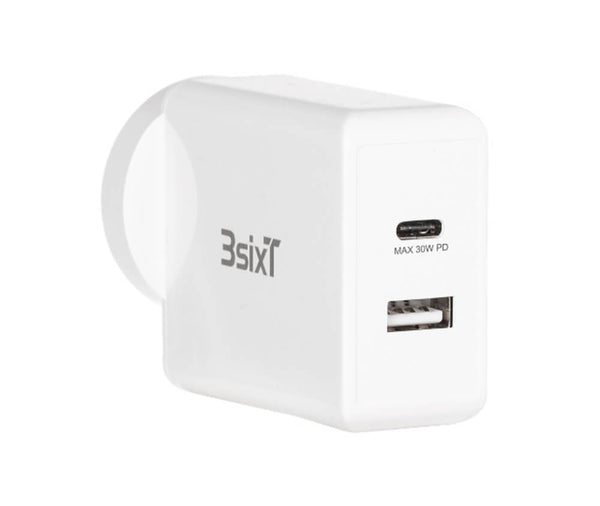 30W Wall Charger w/ USB-C and USB-A Port