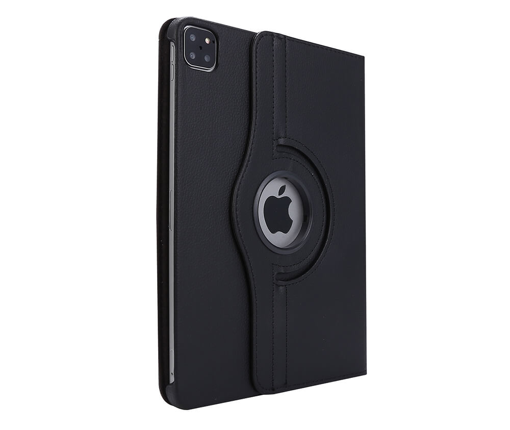 LITCHI LEATHER 360 ROTATIONAL CASE for iPad Pro 12.9 2020#Colour_Black