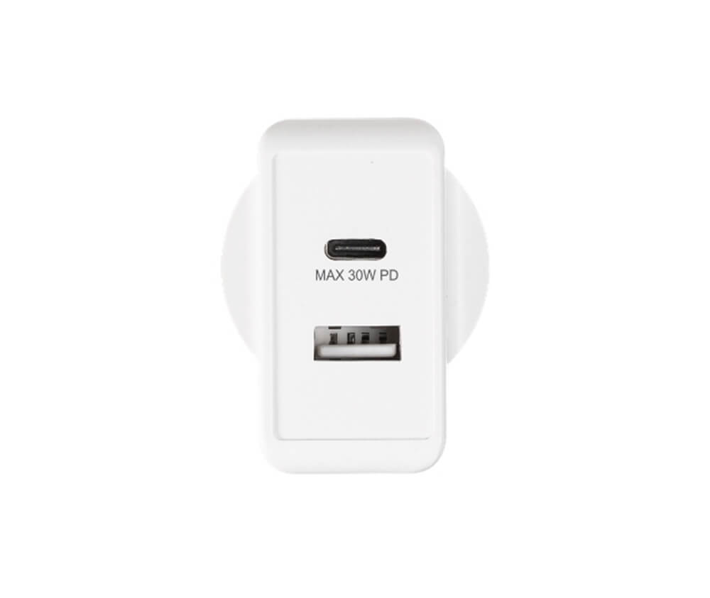 30W Wall Charger w/ USB-C and USB-A Port