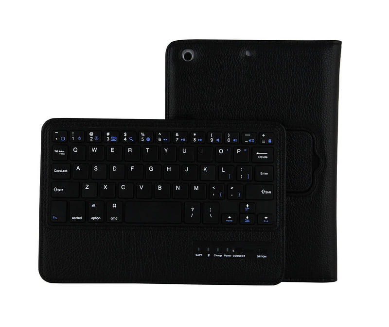 Protective Litchi Leather Bluetooth Case with Keyboard