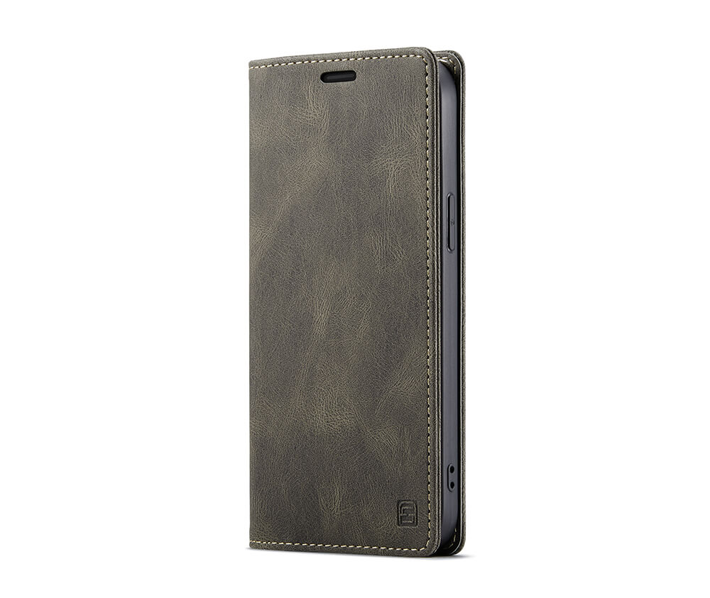 Protective Slim Vegan Leather Wallet Case#Colour_Brown