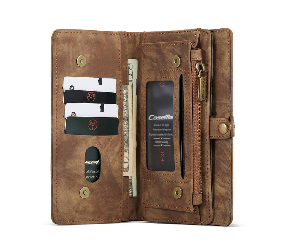 2-in-1 Detachable Suede Leather Wallet for iPhone 12 & 12 Pro#Colour_Brown