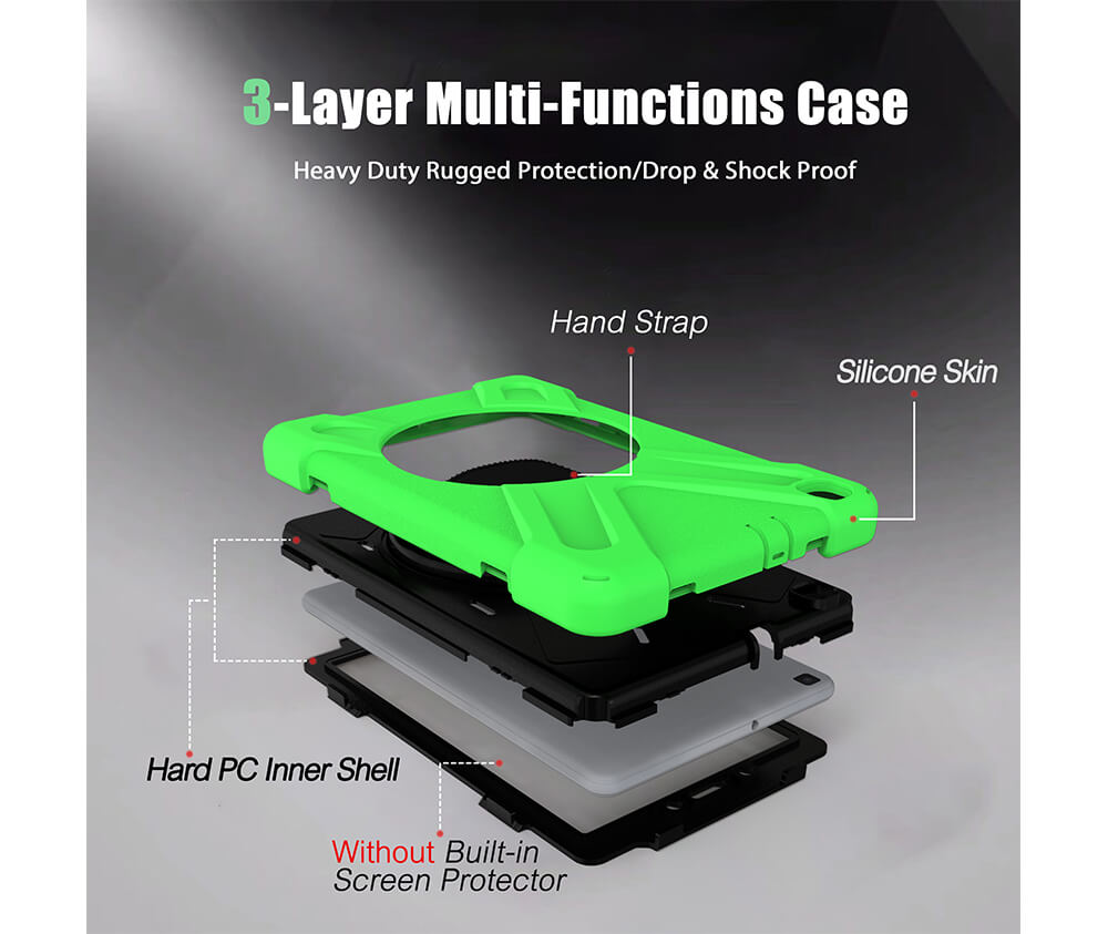 TRADIE CASE WITH SCREEN GUARD for Galaxy Tab 8#Colour_Green