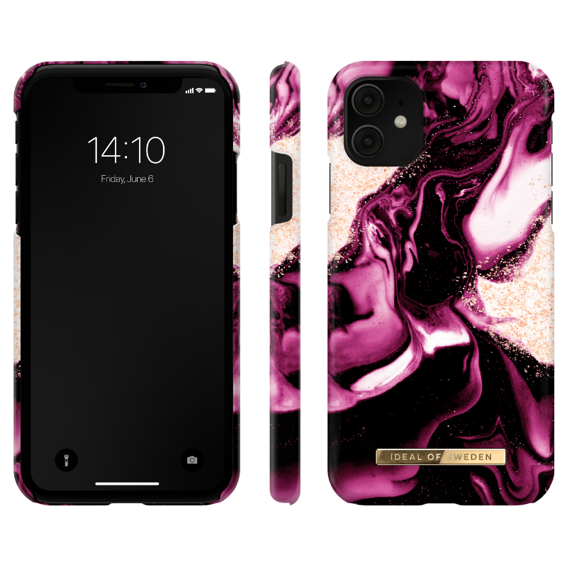 Fashion Golden Ruby Marble Case
