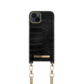 Jet Black Croco Phone Necklace Case