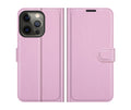 Litchi Vegan Leather Wallet Case#Colour_Light Pink
