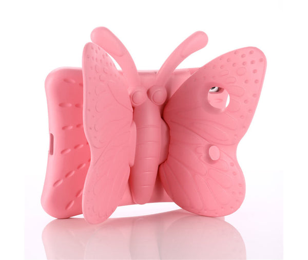 KIDS SHOCK PROOF BUTTERFLY CASE W/ HANDLE for iPad Mini 1, 2, 3, 4 & 5#Colour_Pink