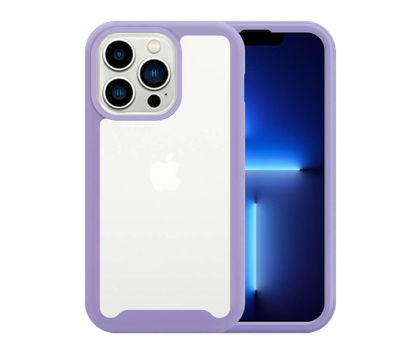 Double Layer Rugged Protection Grip Case w/ Clear Back#Colour_Purple