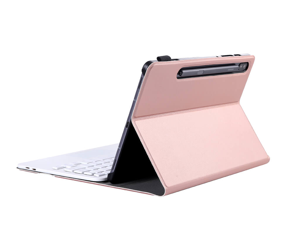 Protective Folio Bluetooth Case w/ Keyboard & Touch Pad#Colour_Light Pink